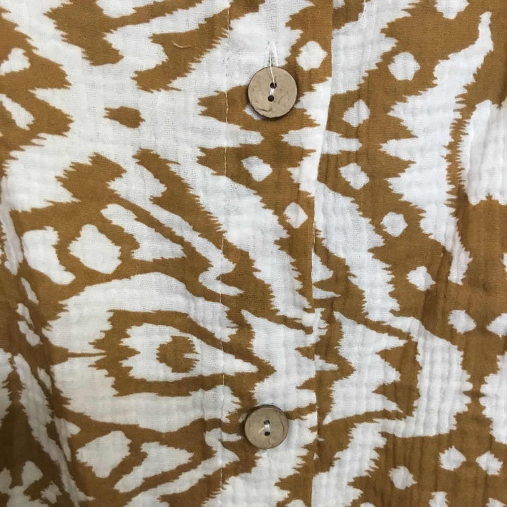 Ashley Stewart Women’s Colorblock Gauze Abstract Print Peasant Blouse Size 18/20 - Picture 7 of 9